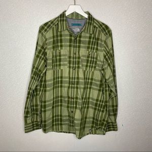 The North Face‎ Green Plaid Button Down Shirt Size L